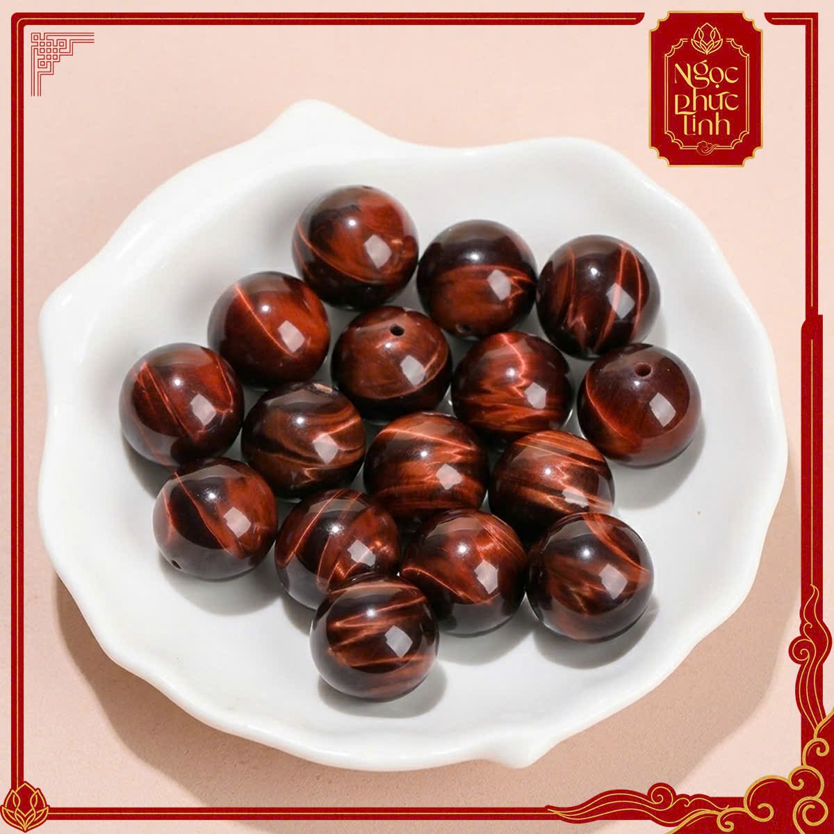 Vòng Tay Đá Mắt Hổ Đỏ Kinh Luân - 10mm