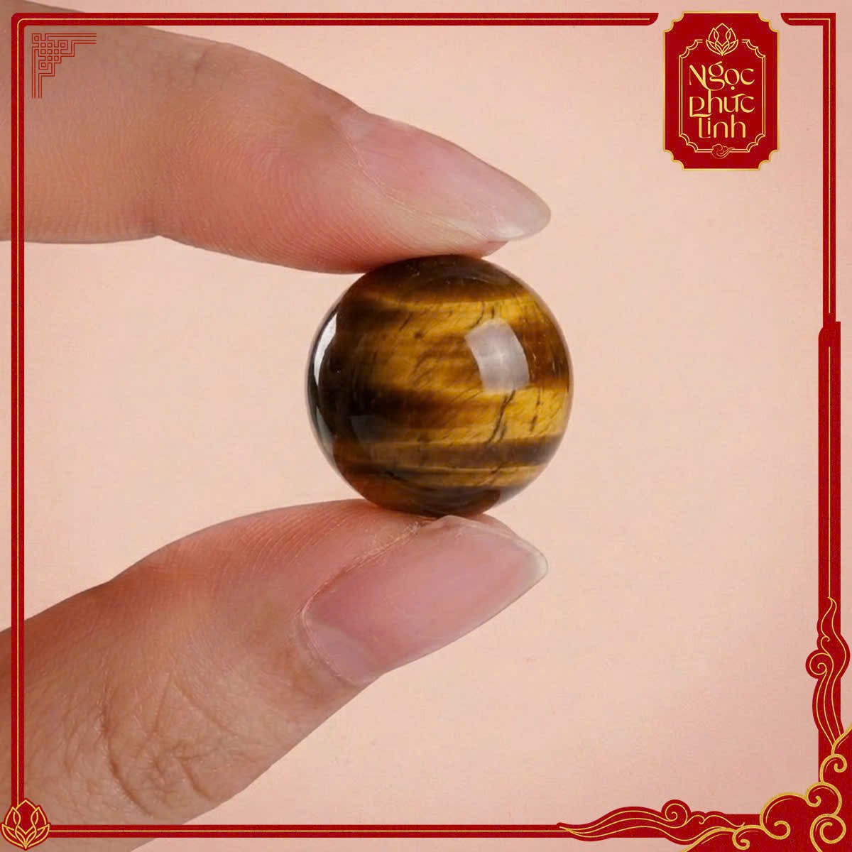 Vòng Tay Đá Mắt Hổ Nâu Kinh Luân - 10mm
