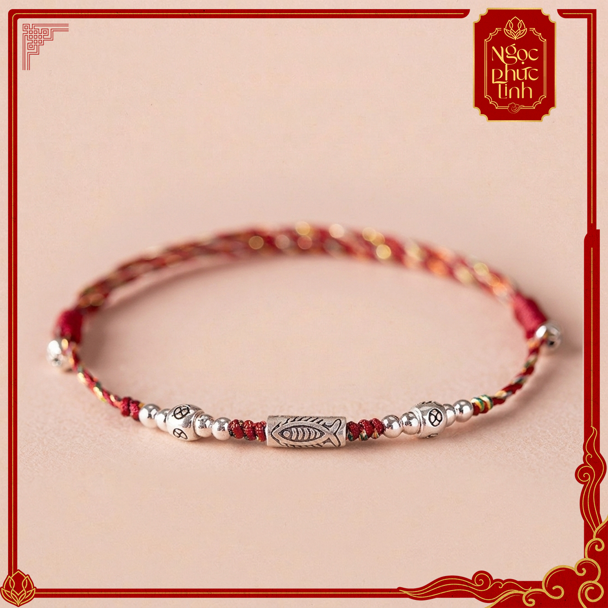 Vòng Tay Chỉ Ngũ Sắc Linh Ngư
