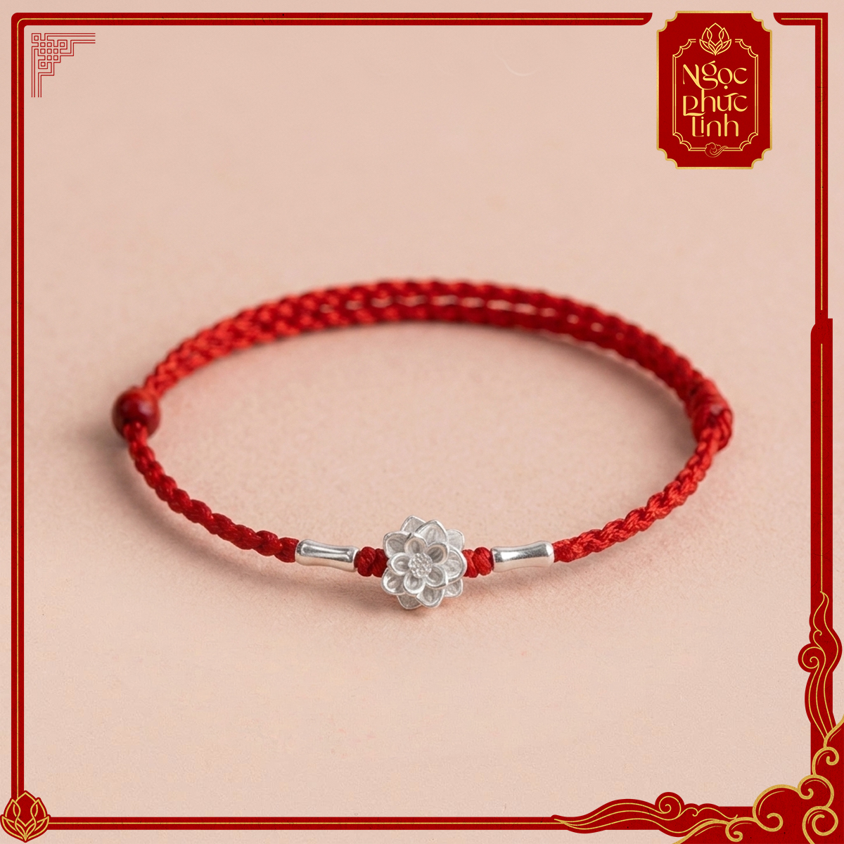 Vòng Tay Chỉ Đỏ Trúc Tâm Hoa
