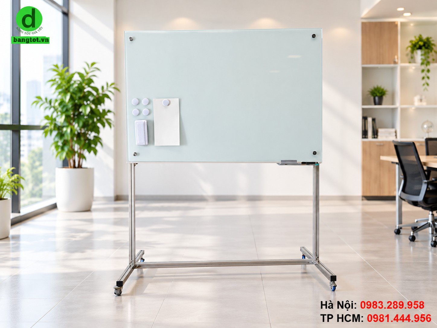Bảng kính từ treo tường dùng cho văn phòng