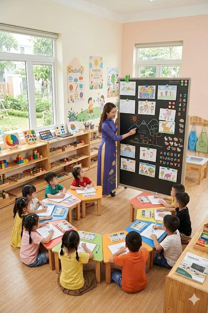Bảng Từ Đen Chân Đẩy Di Động Vadoto EcoTech
