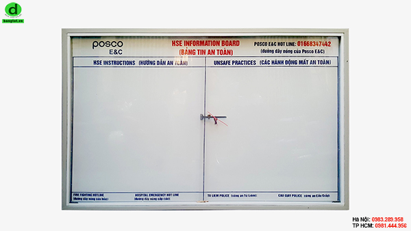 Bảng Tin Treo Tường  Cử Kính Lùa Có Khóa