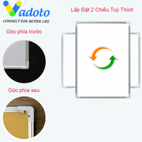 Bảng Từ Trắng Treo Tường Cao Cấp Cỡ Nhỏ Vadoto NanoTech