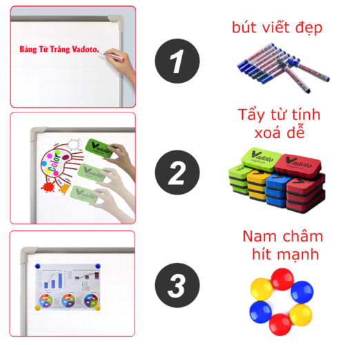 Bảng Từ Trắng Treo Tường Cao Cấp Cỡ Nhỏ Vadoto NanoTech