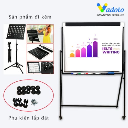 Bảng FLipchart VADOTO Active Cao Cấp – Bảng Di Kẹp Giấy A0, A1 Tiện lợi