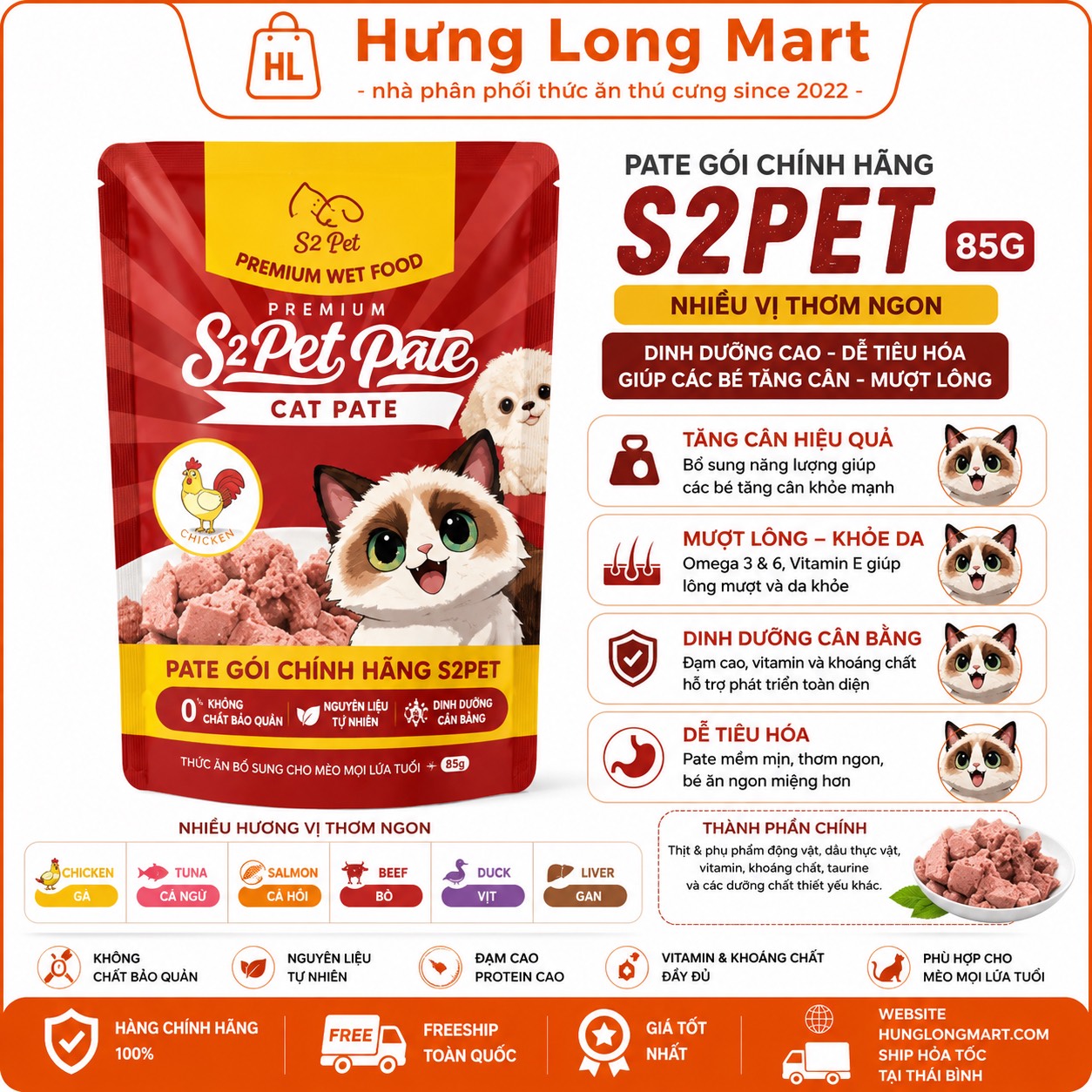 Pate s2pet gói nhiều vị