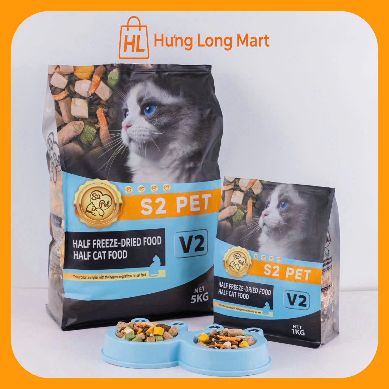 S2 PET V2 plus 5kg Hạt siêu gấp đôi topping, phục hồi toàn diện cho mèo mọi lứa tuổi