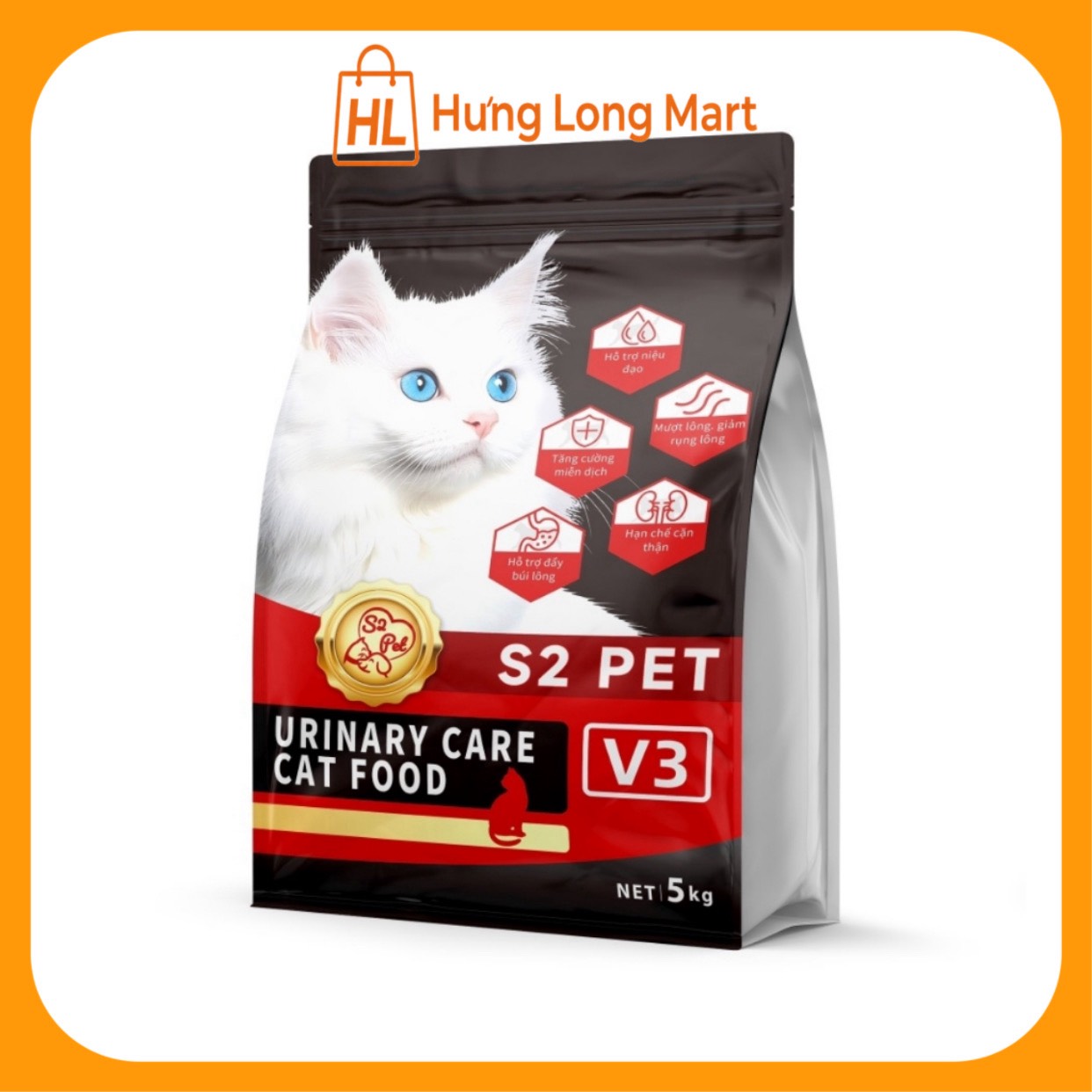 S2 PET V3 plus 5kg Hạt Urinary Care cho mèo mọi lứa tuổi