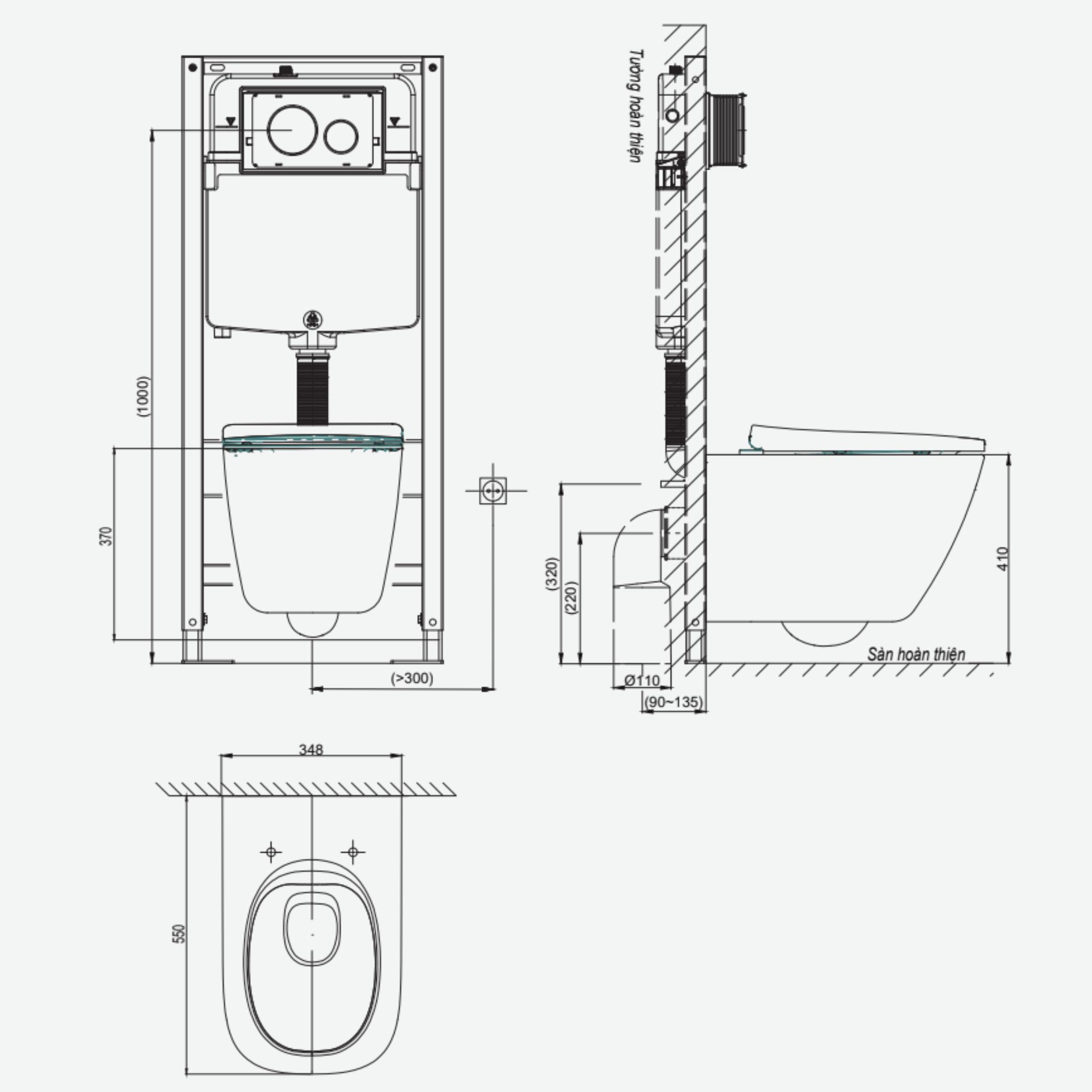 Bàn cầu treo tường V901