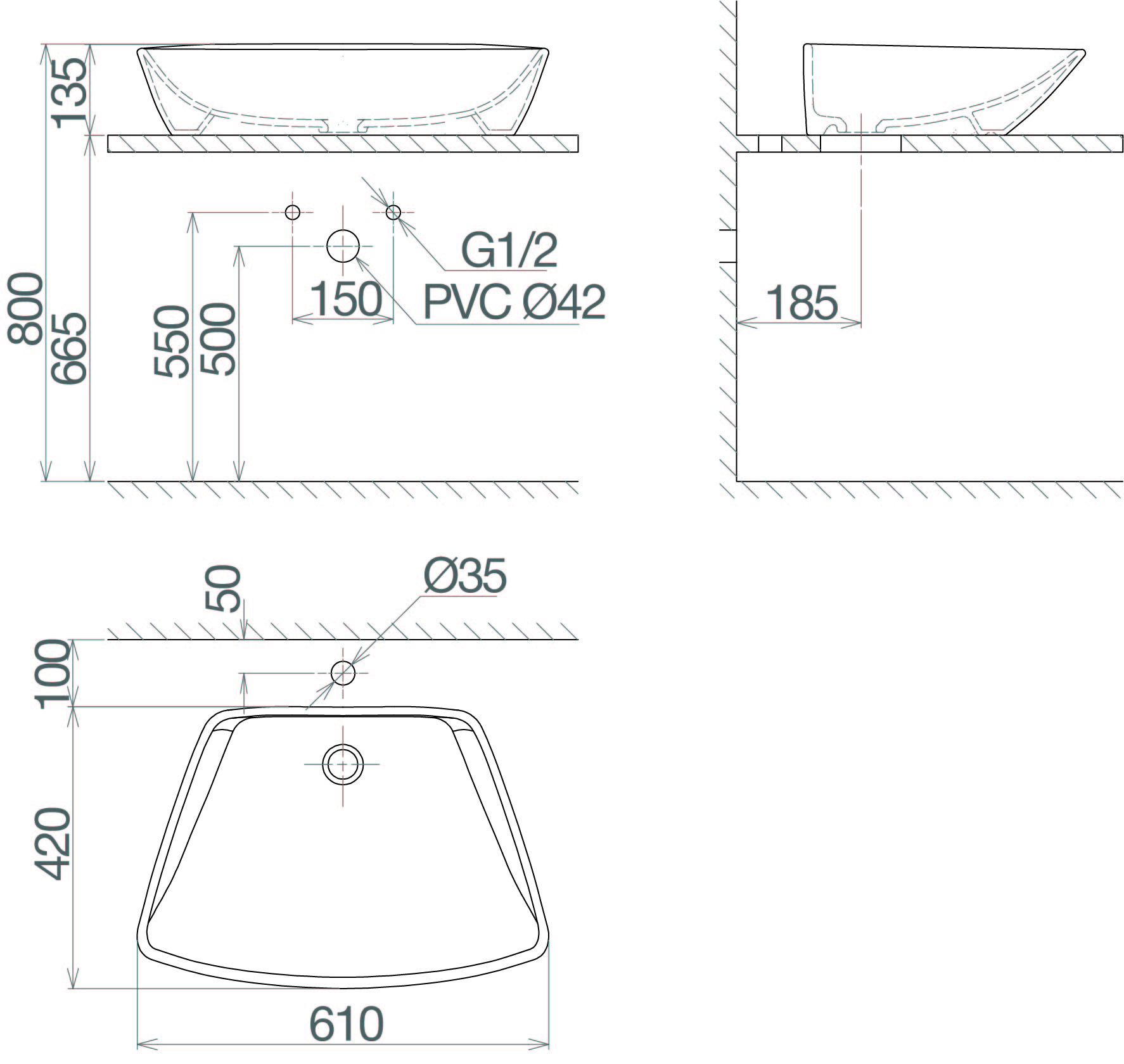 Chậu dương bàn CD17