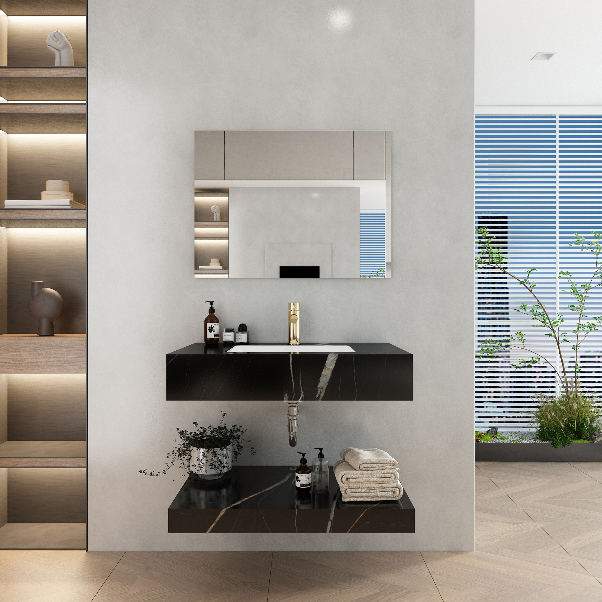 Chậu bàn đá 2 tầng VI11-9GP01