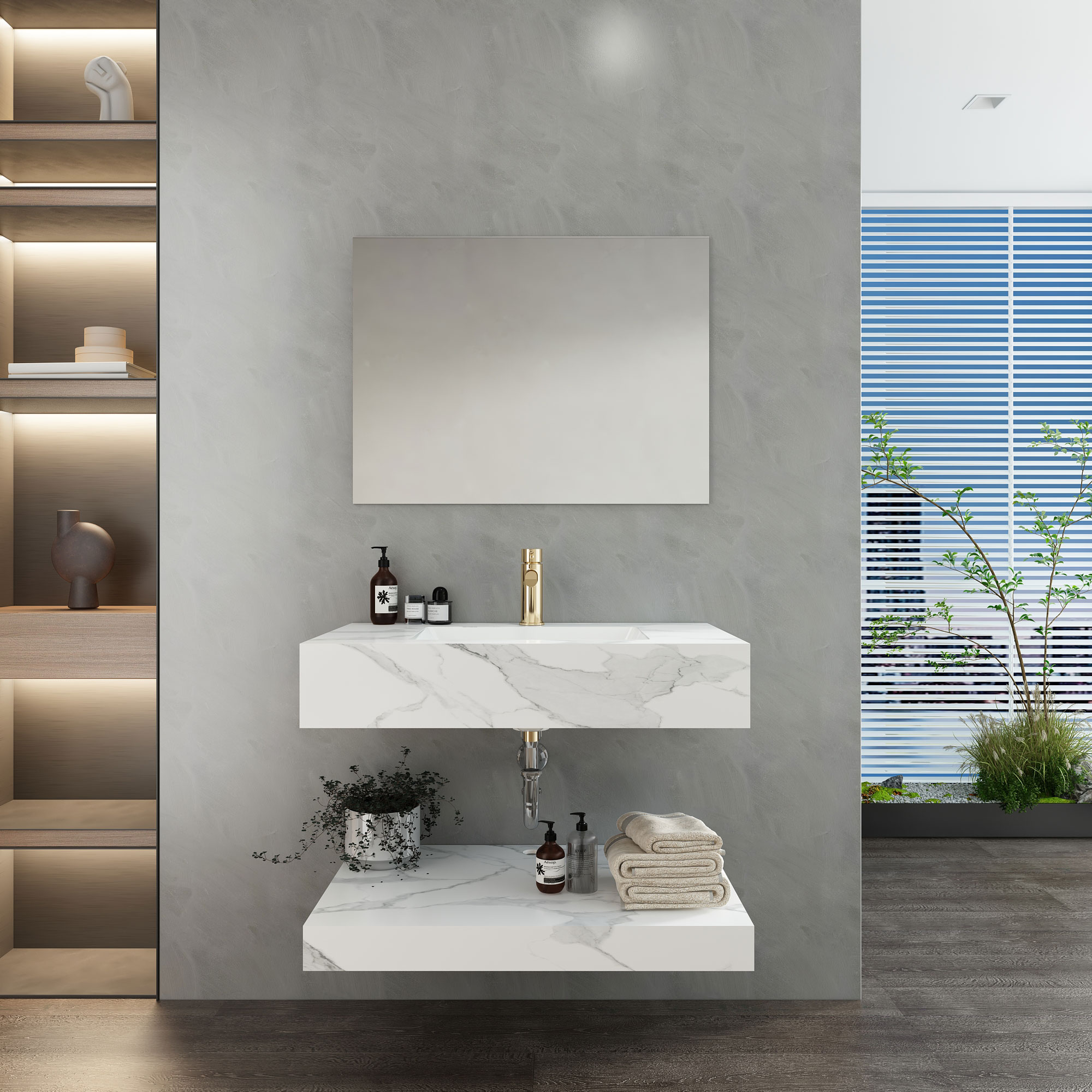 Chậu bàn đá 2 tầng VI14-9GP01