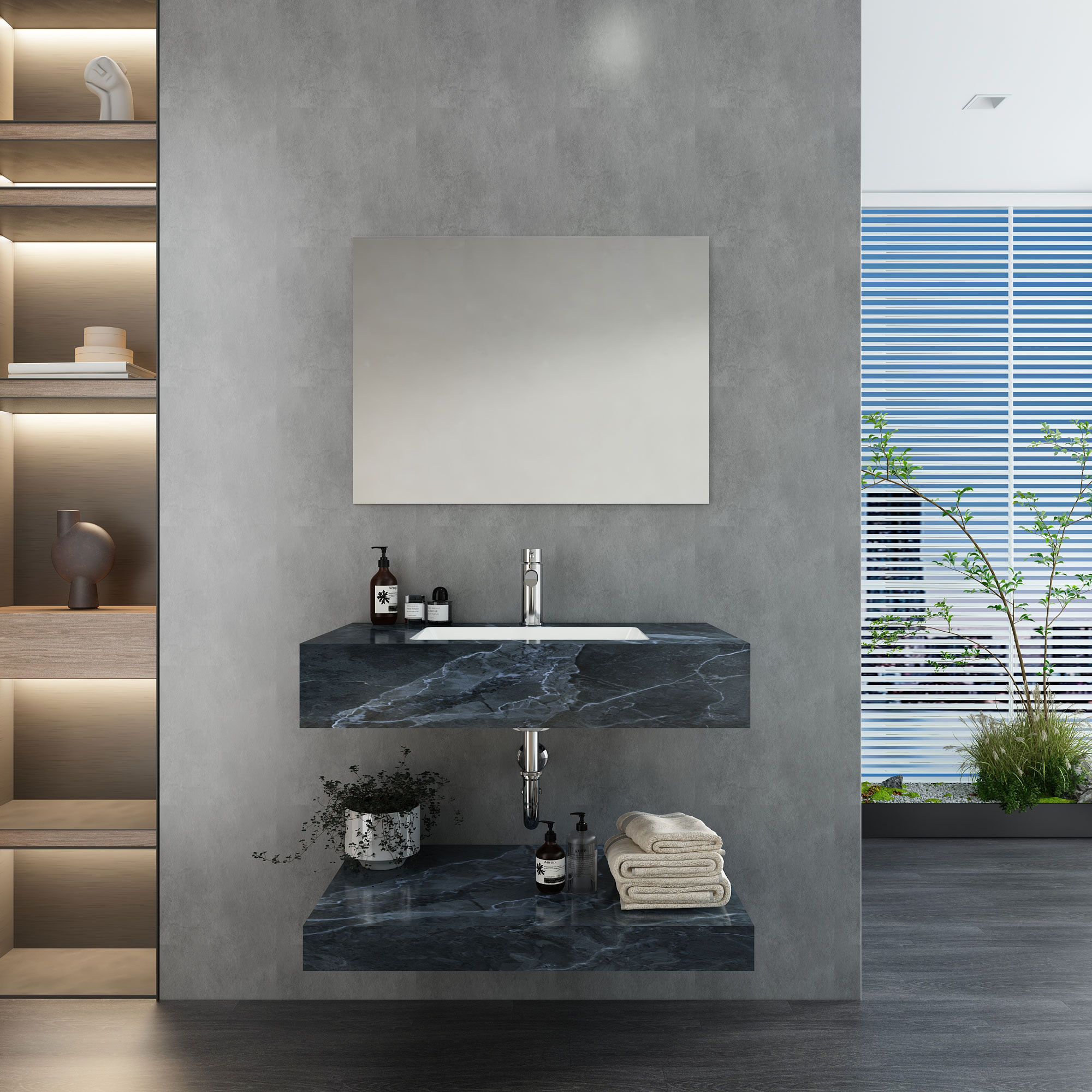 Chậu bàn đá 2 tầng VI9-9GP03