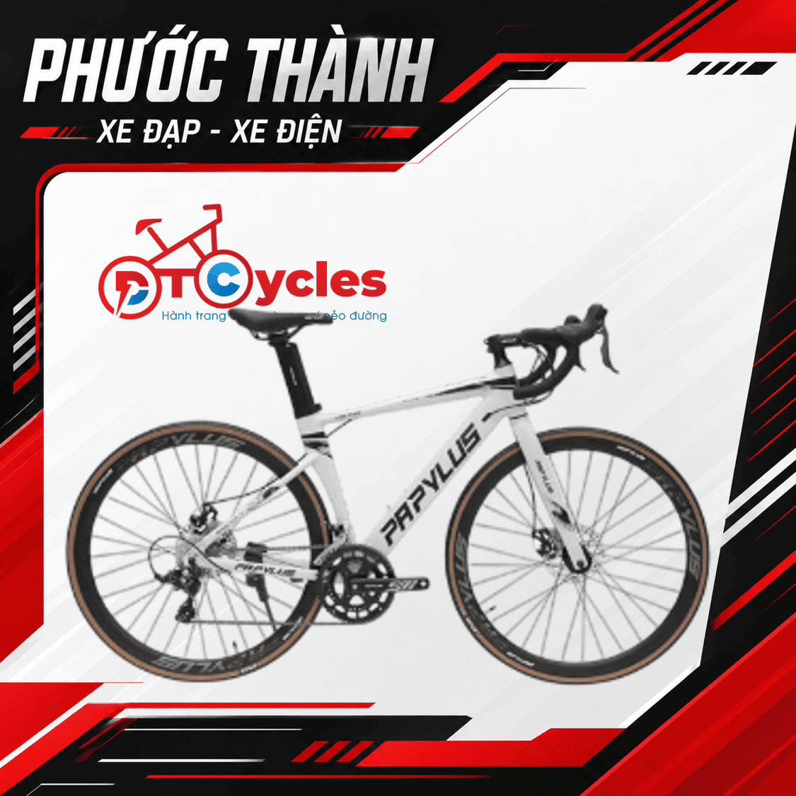Xe đạp đua PAPYLUS PR760 màu Ghi Sứ