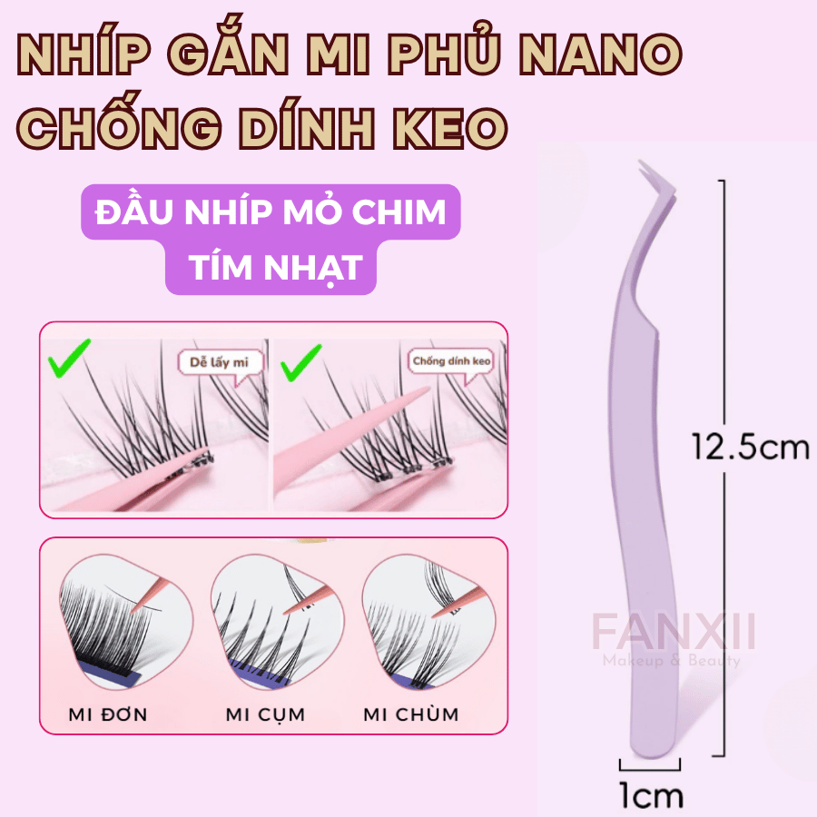 Nhíp gắn mi phủ Nano chống dính keo