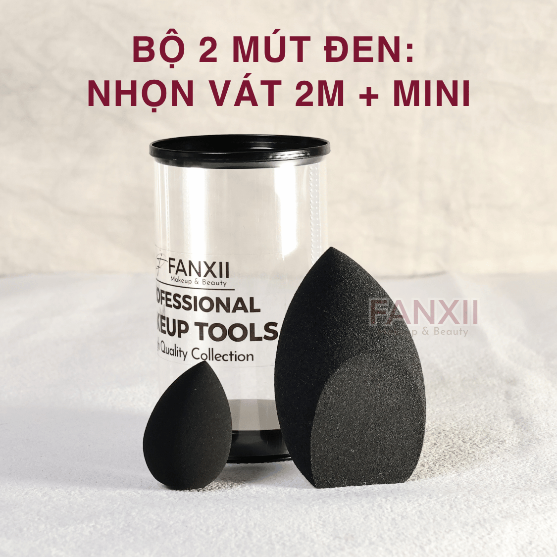 Combo 2SP: ĐEN Nhọn 2 Mặt + Mini ĐEN [Bộ Mút Trứng]