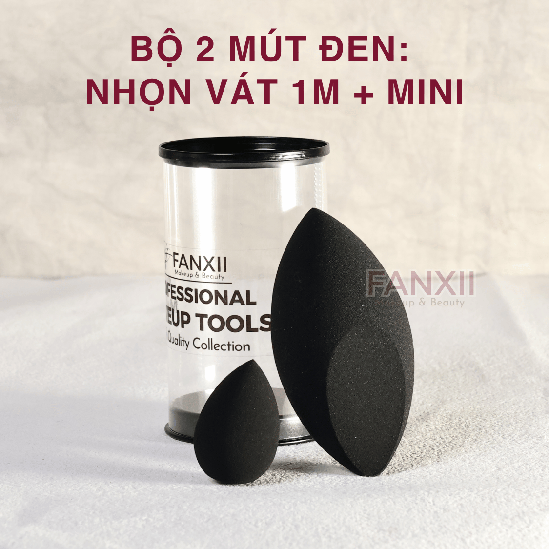 Combo 2SP: ĐEN Nhọn 1 Mặt + Mini ĐEN [Bộ Mút Trứng]