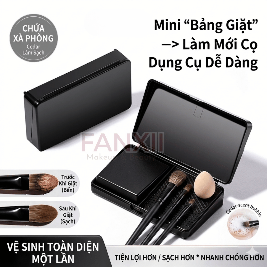 Hộp Vệ Sinh Cọ Mút 2in1 (Có chậu giặt và xà bông)
