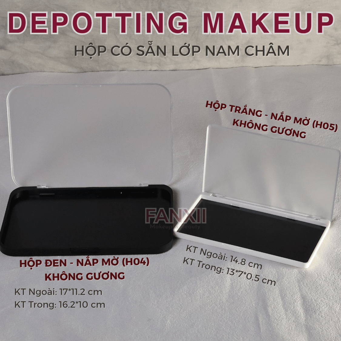 Hộp DIY Phấn Mắt Depotting Makeup Có Nam Châm Có Gương - Nhiều Kích Thước