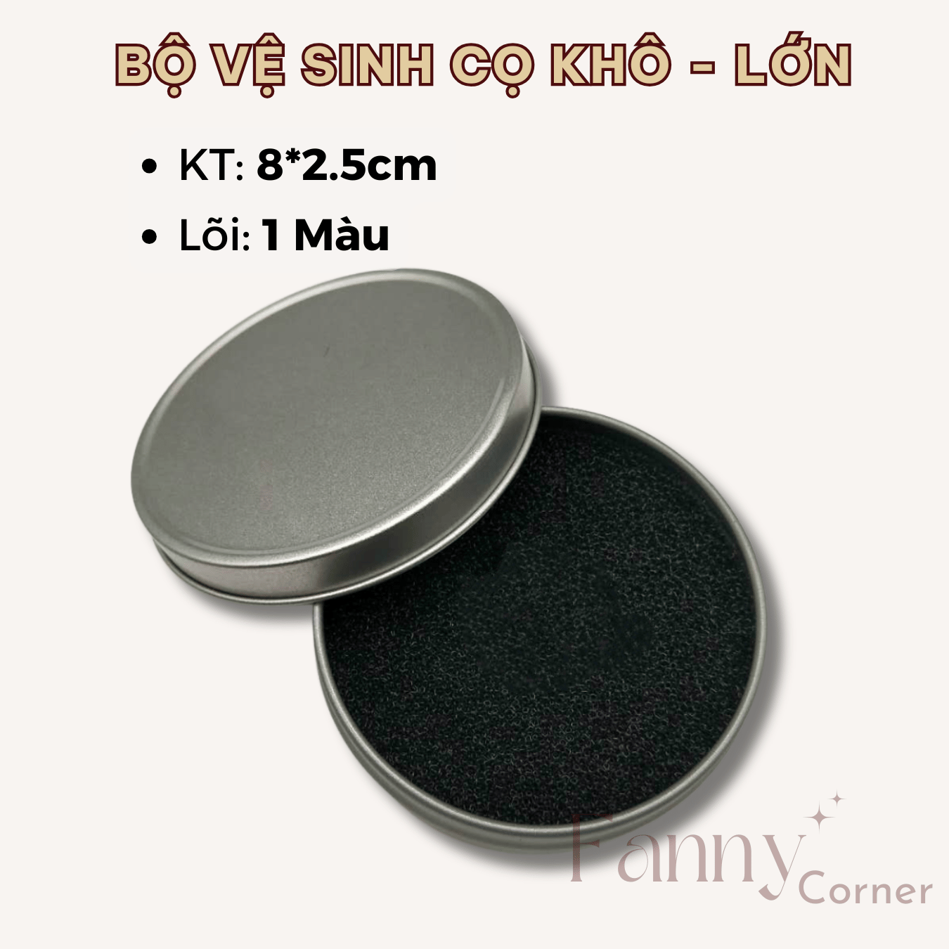 BỘ HỘP: Tròn ĐEN (LỚN - 8*2cm) - VS Cọ Khô