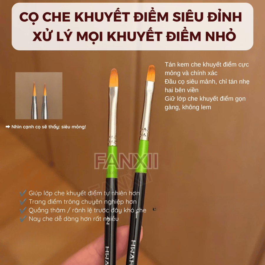 [Nhập HÀN] HWAHONG - Cọ Nền Đầu Dẹt HWAHONG 982 948 972 Hình Oval Cọ Ngang Dàn Trải Tán Kem Nền Kem lót dưỡng Siêu Mỏng
