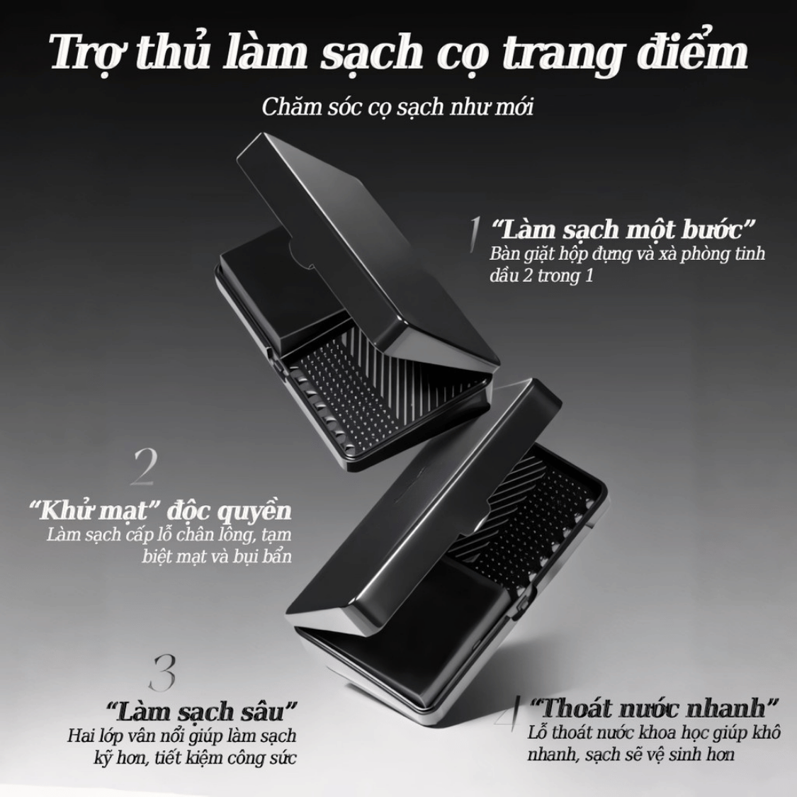 Hộp Vệ Sinh Cọ Mút 2in1 (Có chậu giặt và xà bông)
