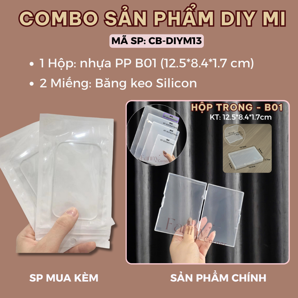 Combo DIY Mi: B01:  1 Hộp + 2 Miếng BK Silicon