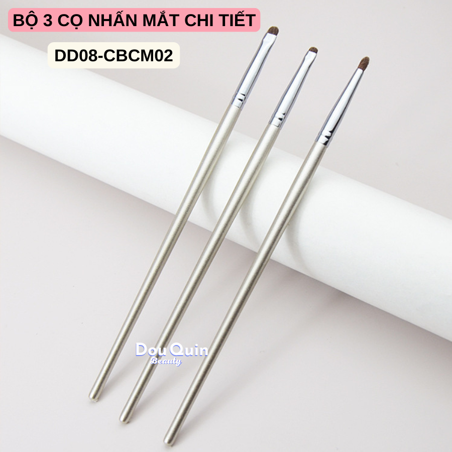Combo 3 Cọ (Thân Bạc): Nhấn Mắt Chi Tiết
