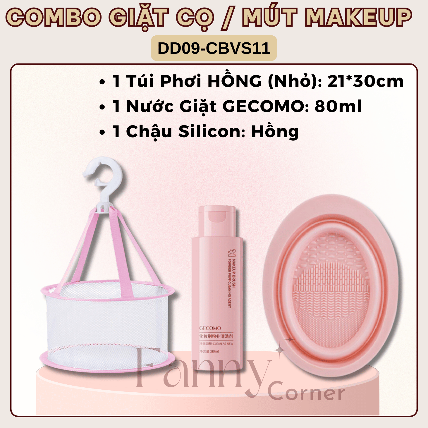CBVS11 - Combo 3 SP - Bộ Vệ Sinh Cọ / Mút Trang Điểm