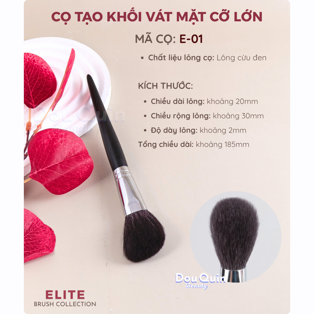 ELITE - Cọ Makeup Cán Gỗ Cao Cấp