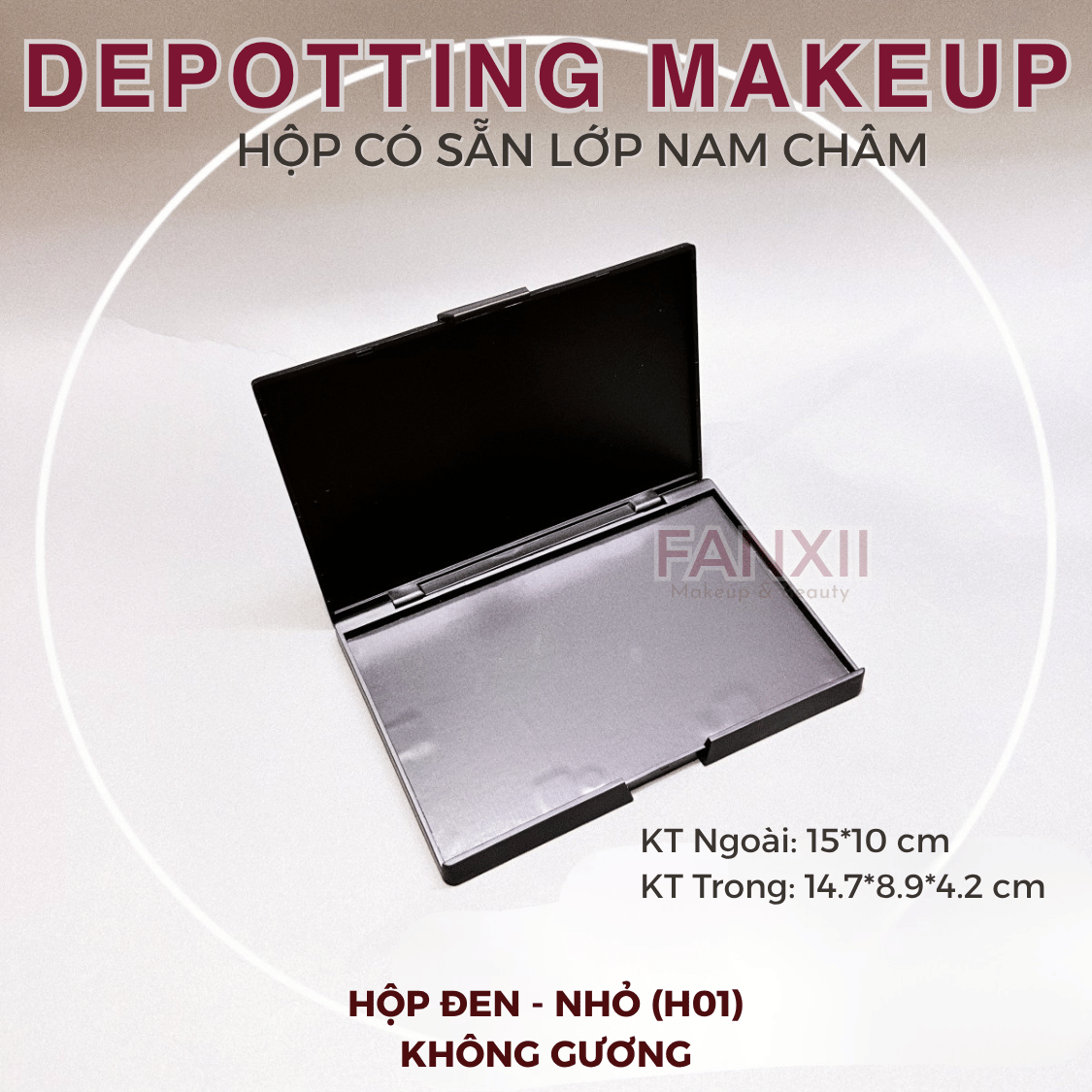 Hộp DIY Phấn Mắt Depotting Makeup Có Nam Châm Có Gương - Nhiều Kích Thước