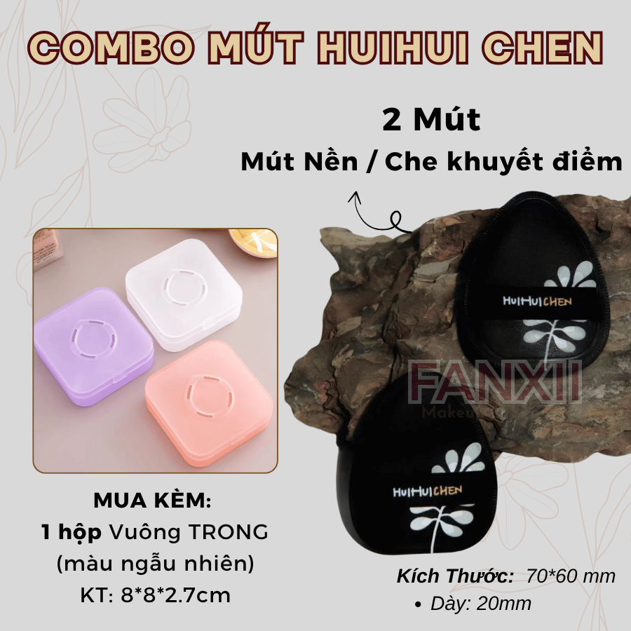 HUIHUI CHEN - Mút Trang Điểm Đánh Nền Che Khuyết Điểm Chuyên Nghiệp SIêu Mềm Không Hút Nền