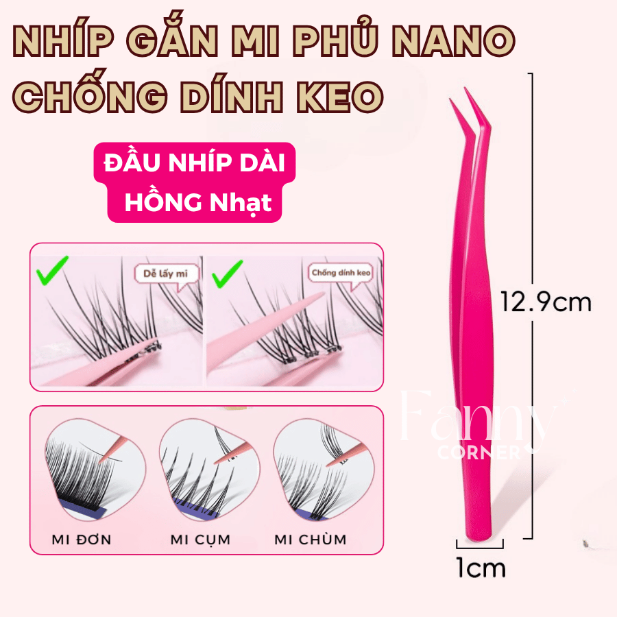 Nhíp gắn mi phủ Nano chống dính keo
