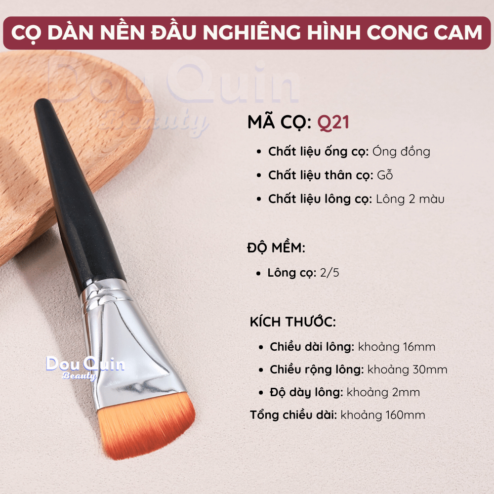 Tawny - Cọ Đầu Dẹt Vát Hình Oval Dàn Trải Tán Kem Nền