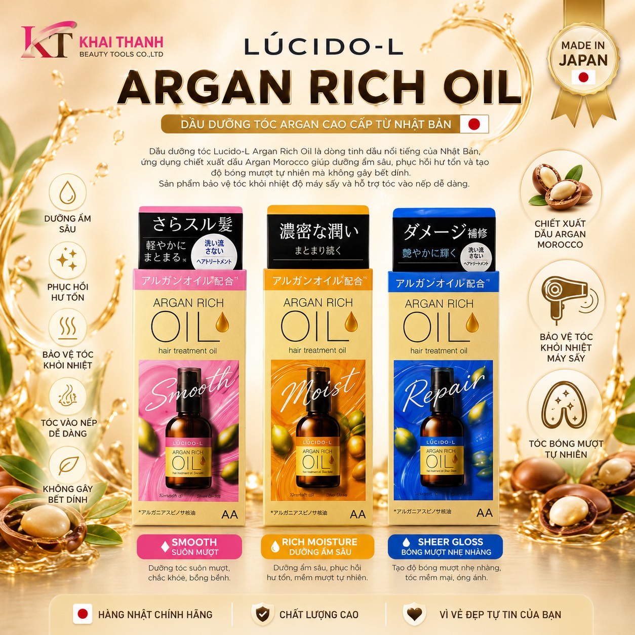 Dưỡng Bóng Argan Lucido-L 60ml