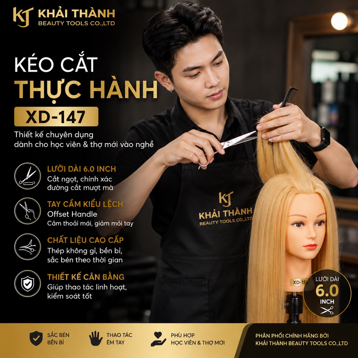Kéo Cắt Tóc Thực Hành XD-147