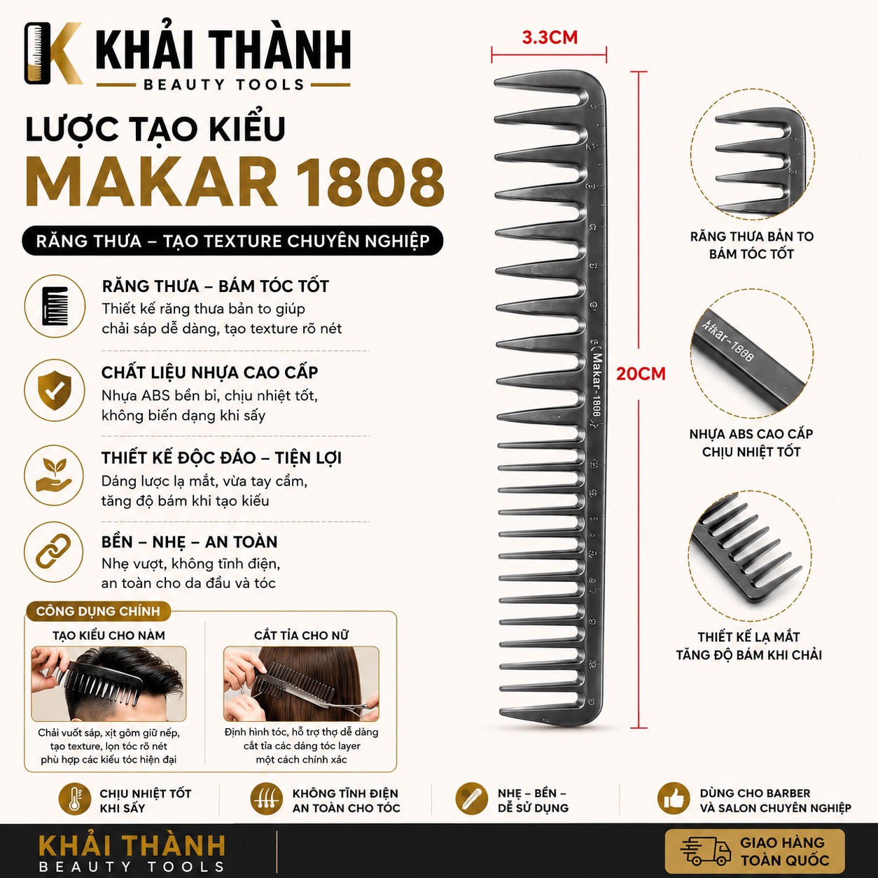 Lược Tạo Kiểu Makar 1808 (XD-102)