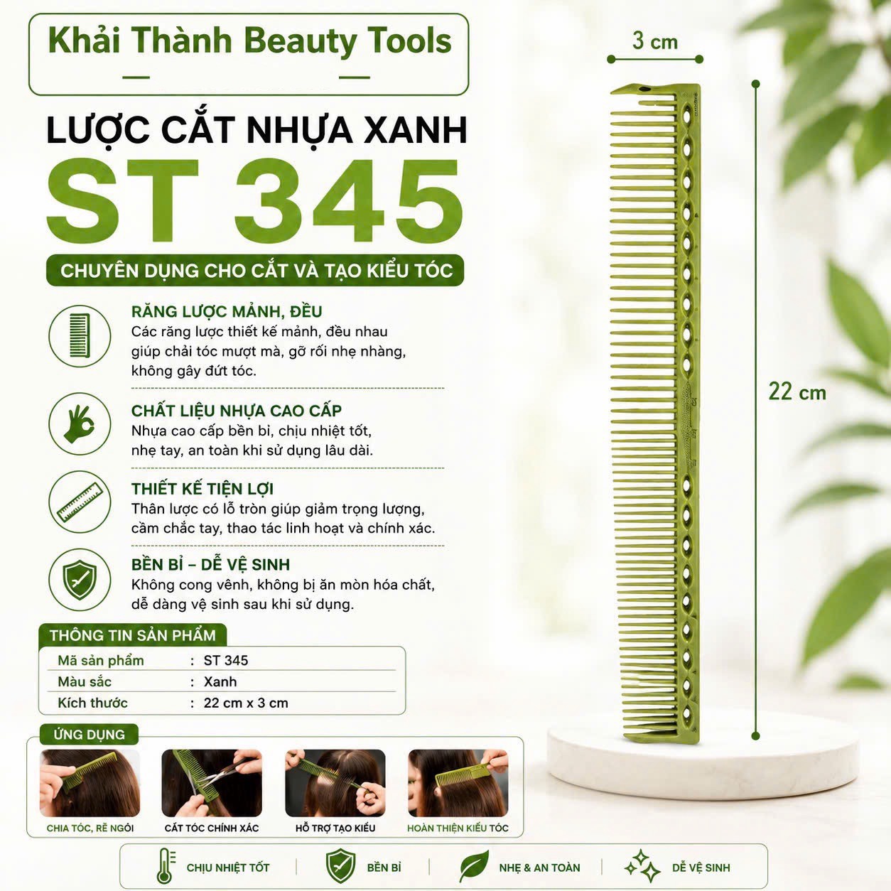 Lược Cắt Xanh TS-345 (XD-98)