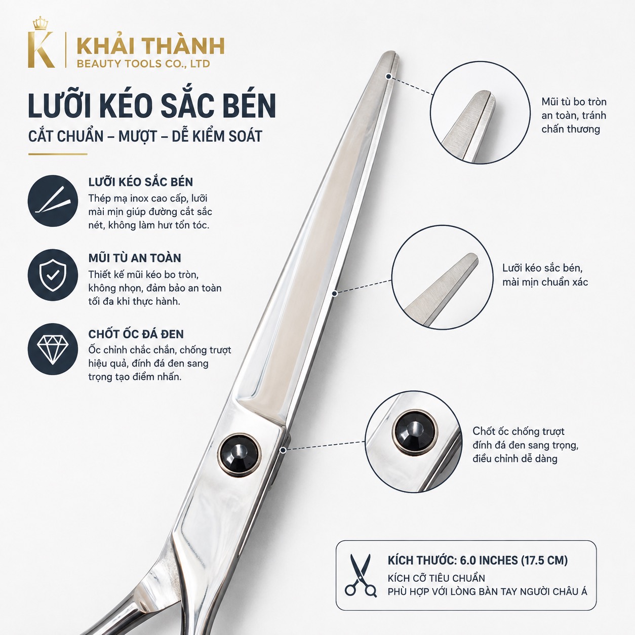 Kéo Cắt Tóc Thục Hành XD-148