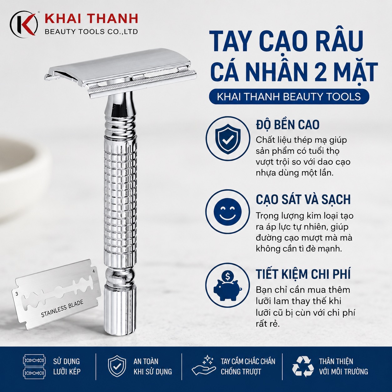 Tay Cạo Râu Cá Nhân 2 Mặt XD-50
