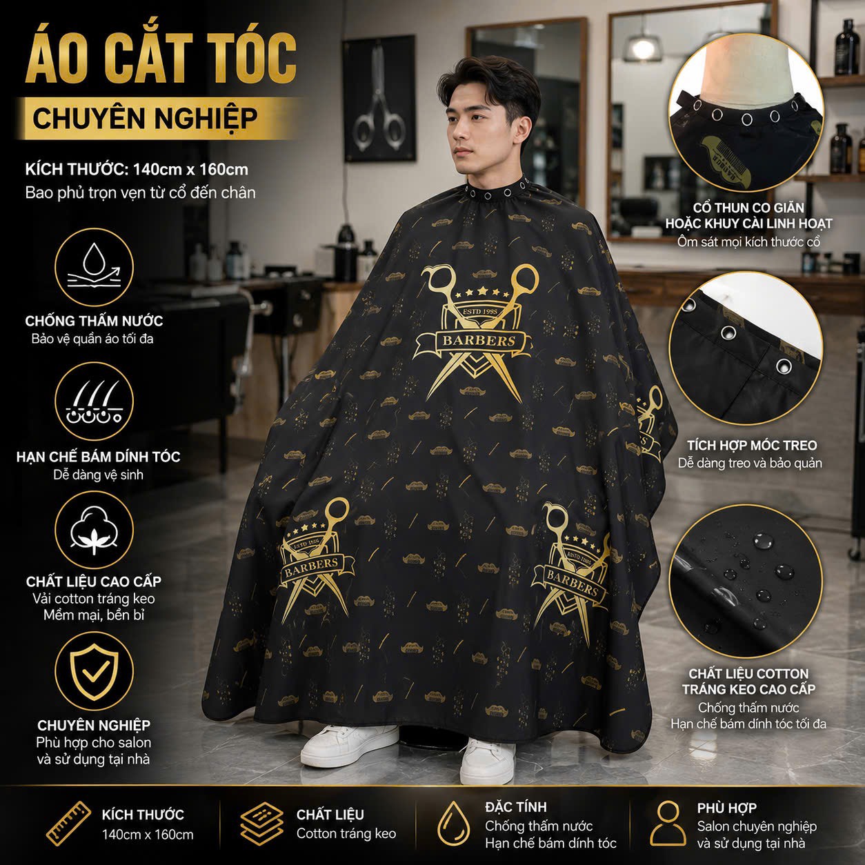 Khăn Cắt Tóc Barber XD-51