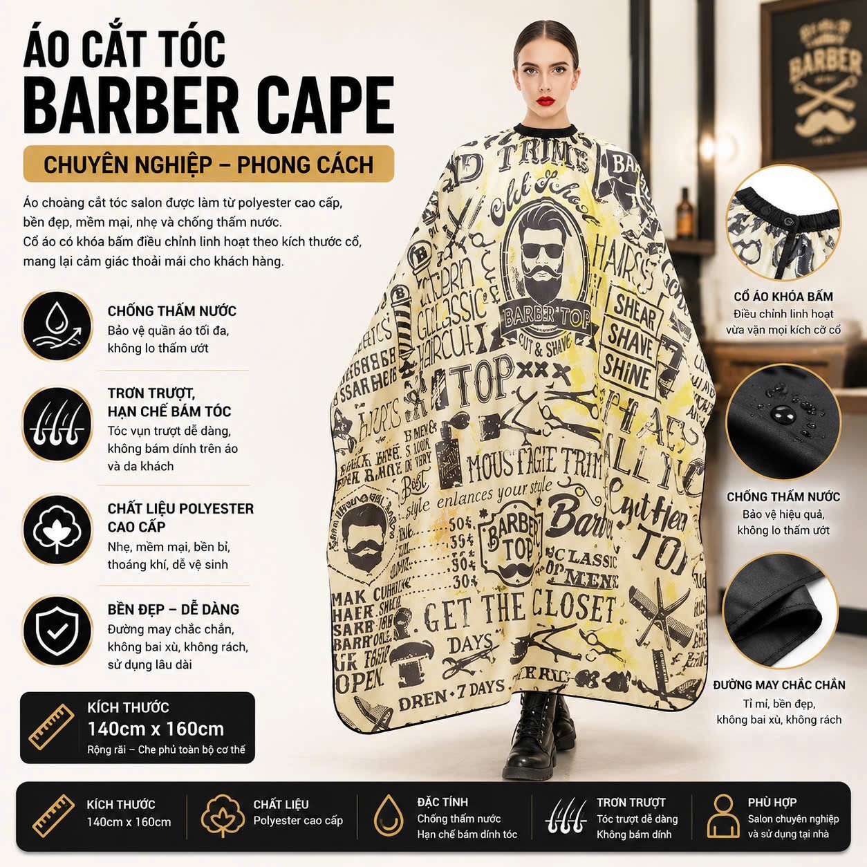 Khăn Cắt Tóc Barber XD-54