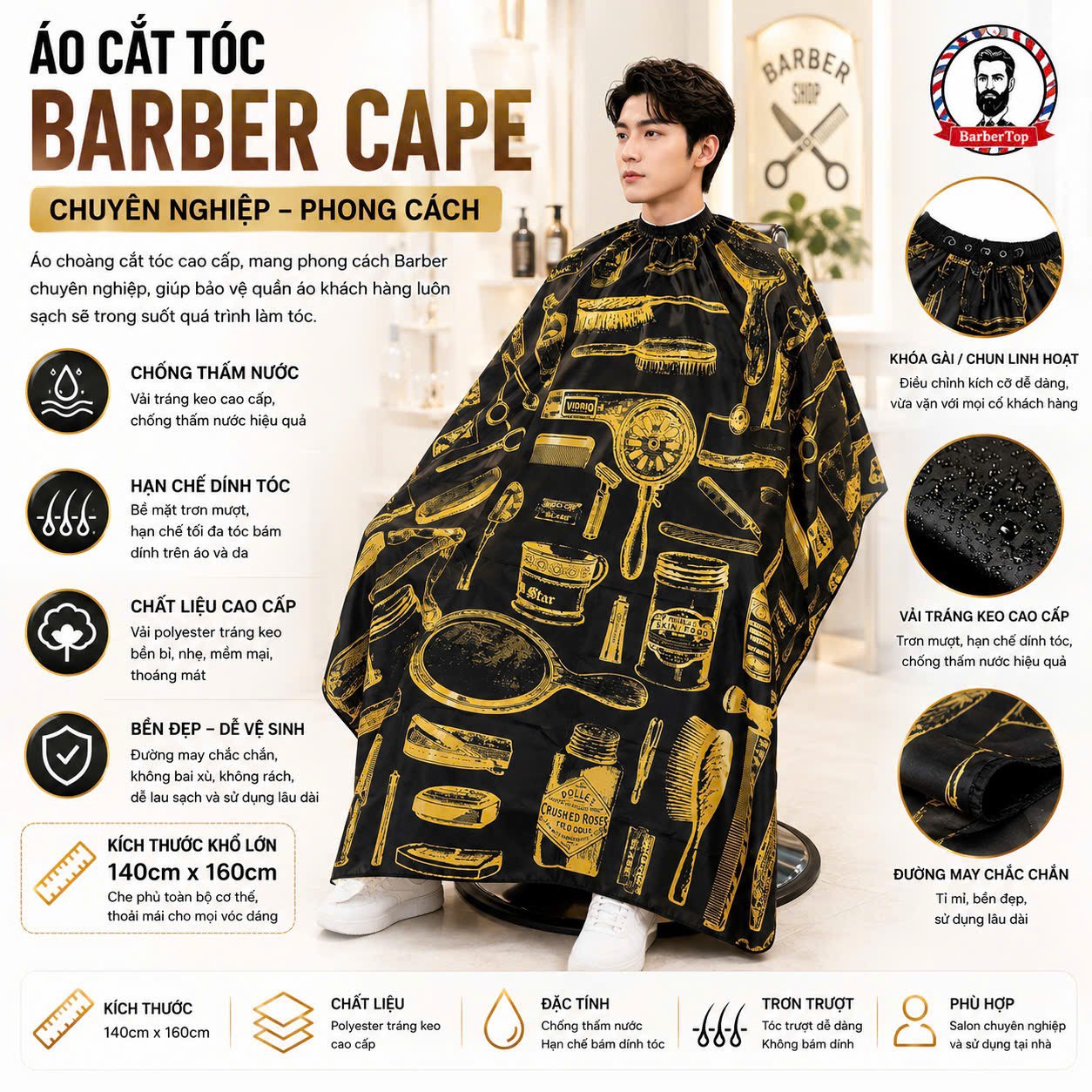 Khăn Cắt Tóc Barber XD-59