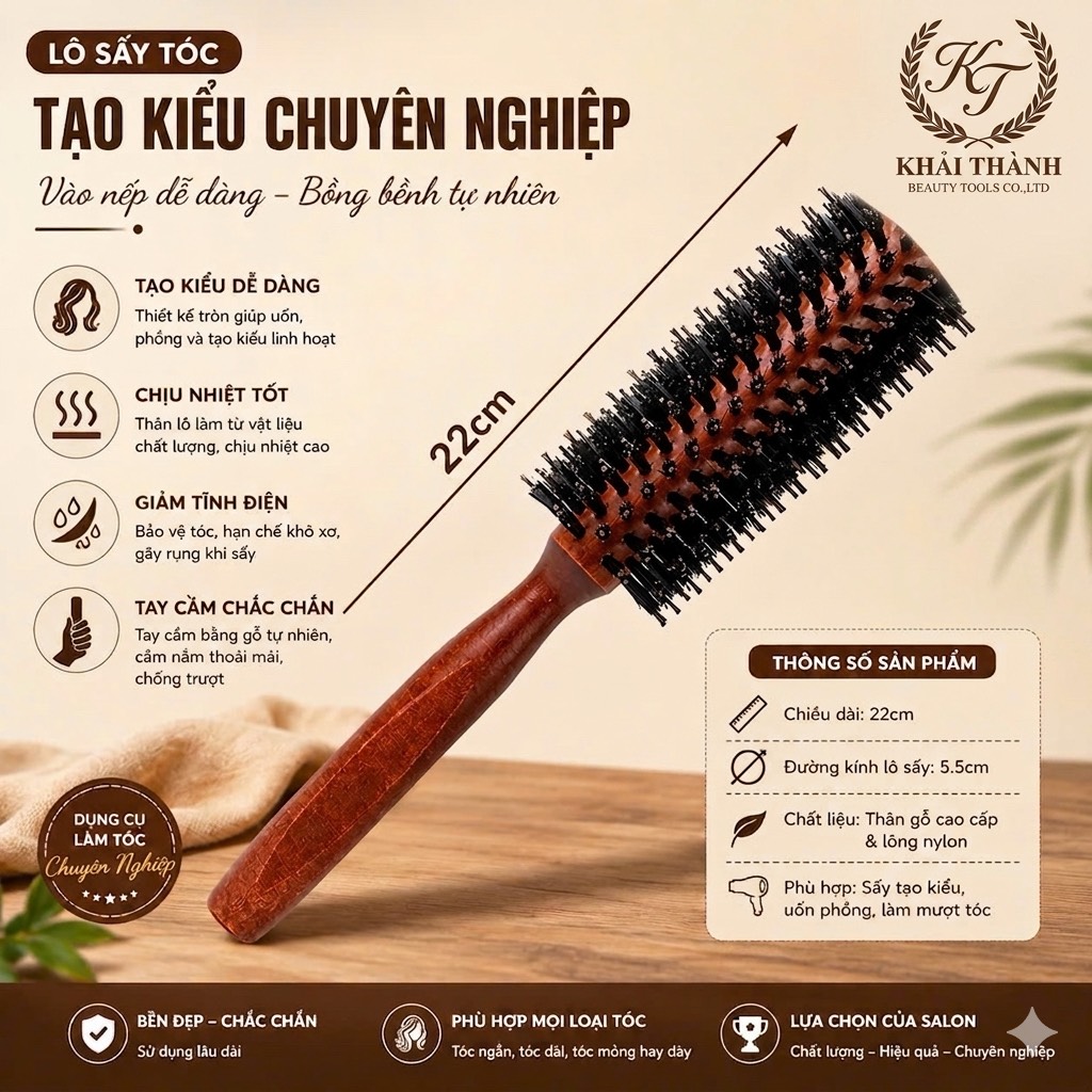 Lu Sấy Cán Gỗ Nâu XD-124