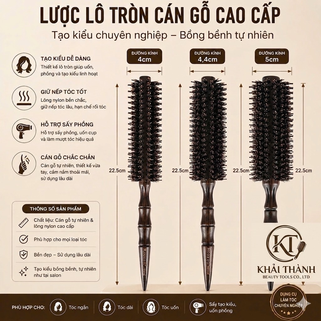 Lu Sấy Cán Gỗ Lông Heo Đuôi Nhọn XD-128