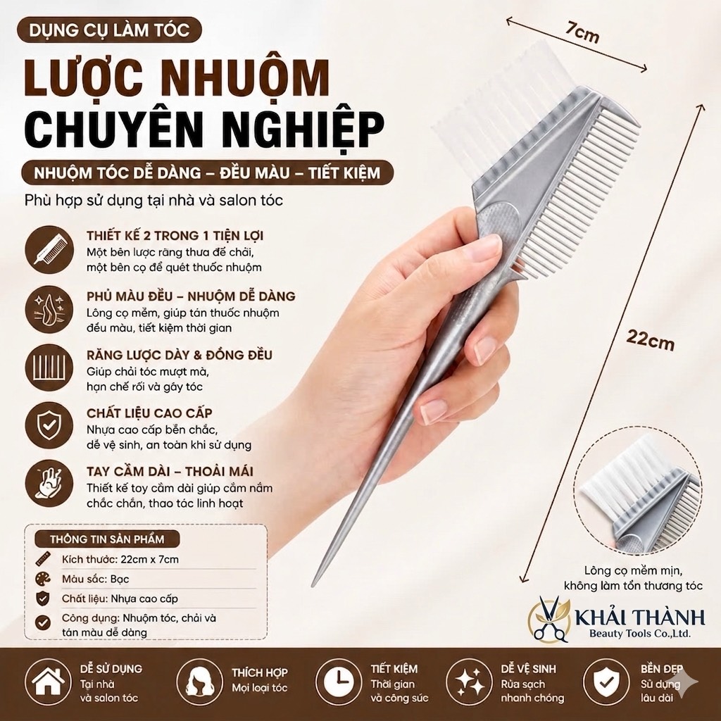 Lược Nhuộm Tóc Ghi Xám XD-30