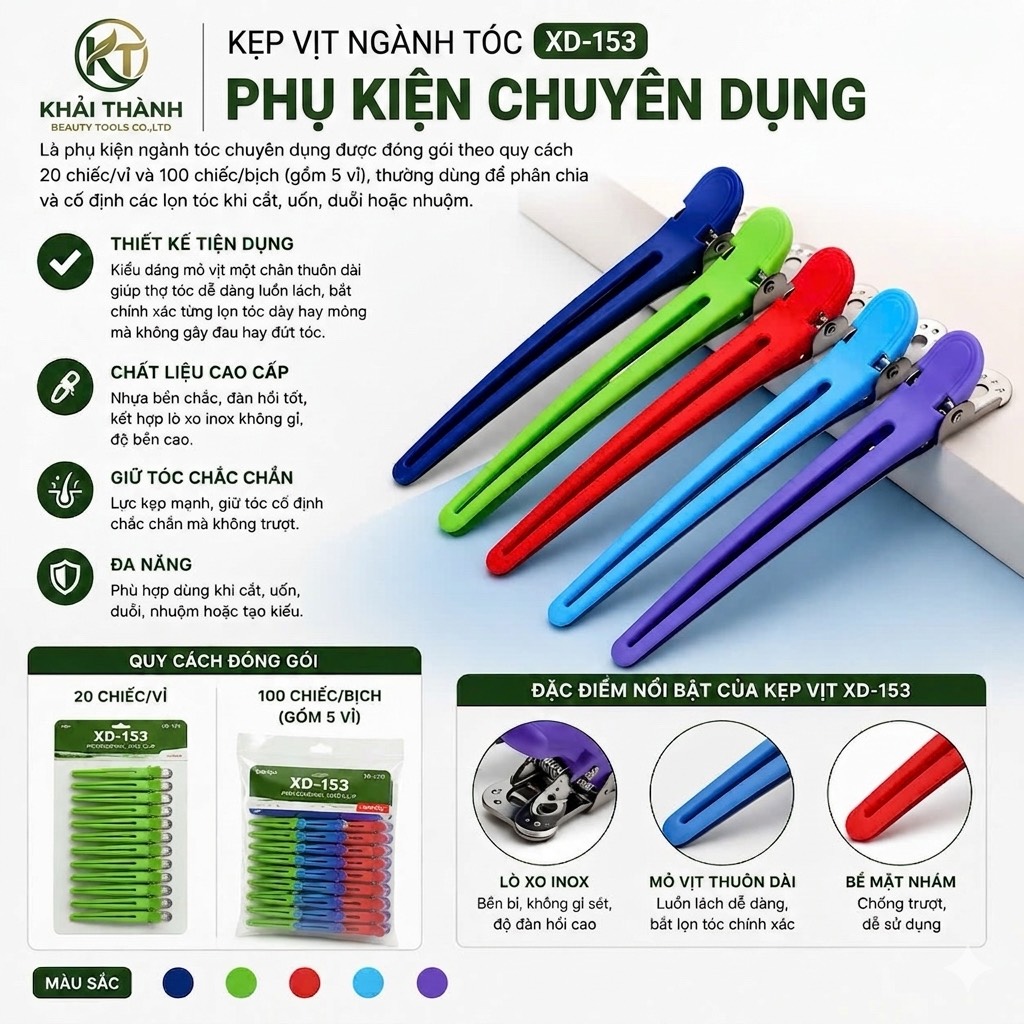Kẹp Vịt 7 Màu XD-153