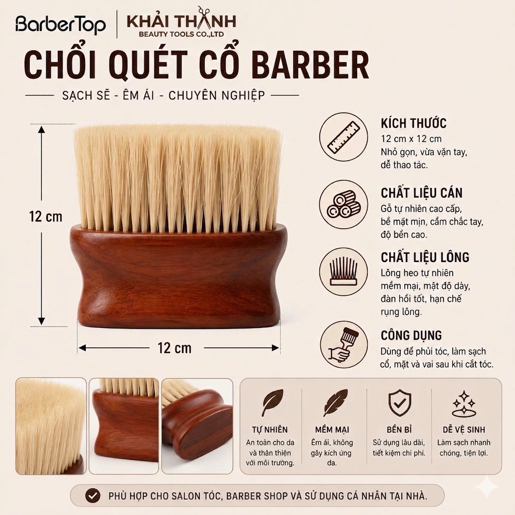 Chổi Phủi Tóc Cán Gỗ XD-40