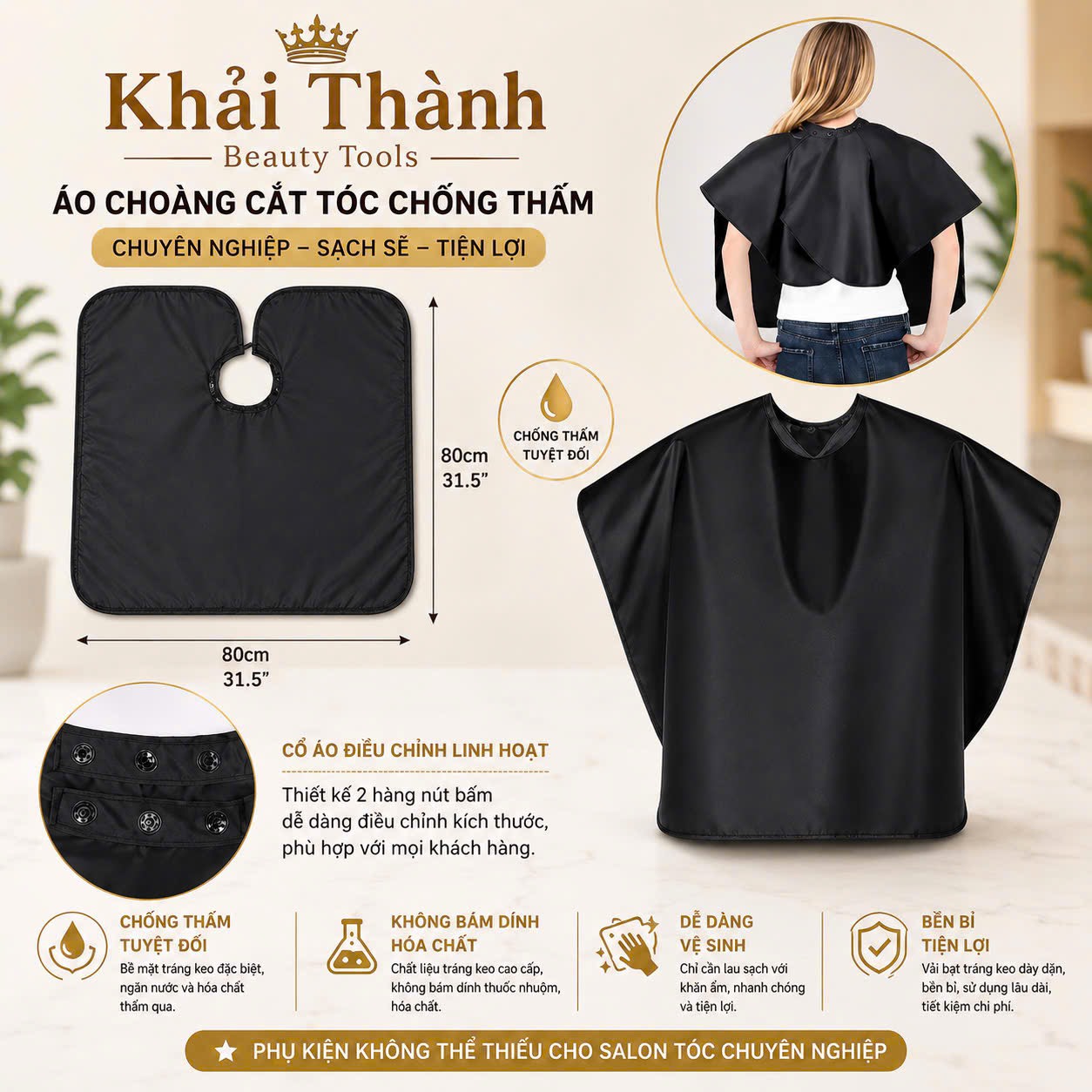 Khăn Làm Hóa Chất Màu Đen (XD-70)
